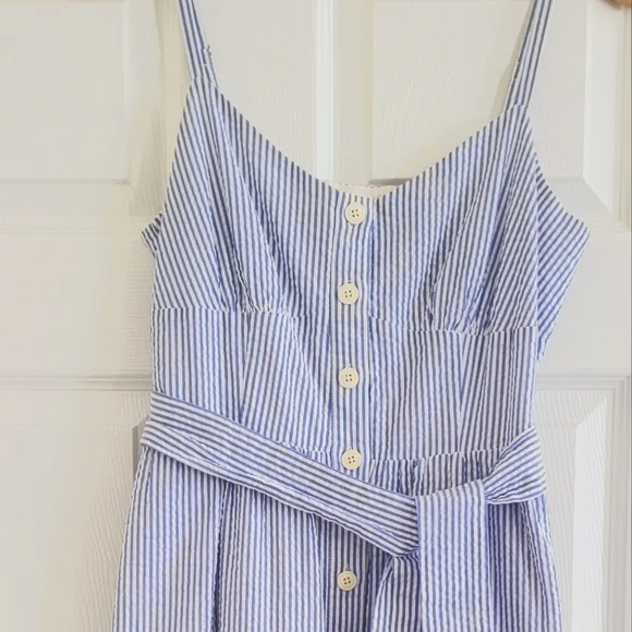 J. Crew Tie-waist midi dress in seersucker, size 2 - Picture 6 of 16